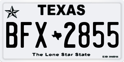 TX license plate BFX2855