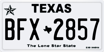 TX license plate BFX2857