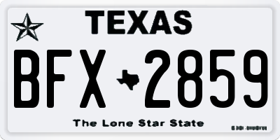 TX license plate BFX2859