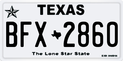 TX license plate BFX2860