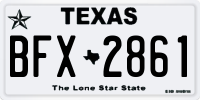 TX license plate BFX2861