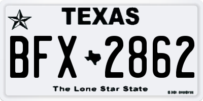 TX license plate BFX2862