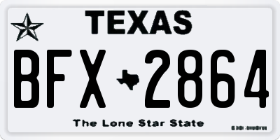 TX license plate BFX2864