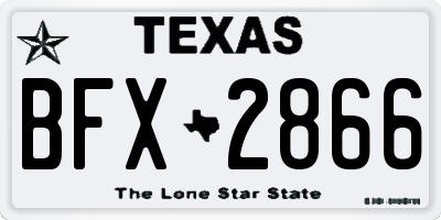 TX license plate BFX2866