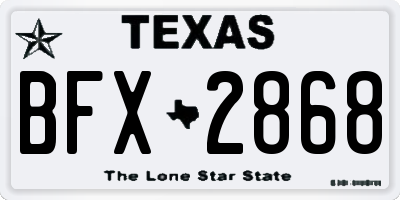 TX license plate BFX2868