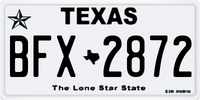 TX license plate BFX2872