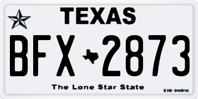 TX license plate BFX2873