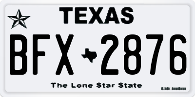 TX license plate BFX2876