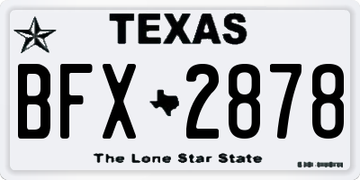TX license plate BFX2878