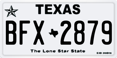 TX license plate BFX2879