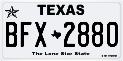 TX license plate BFX2880
