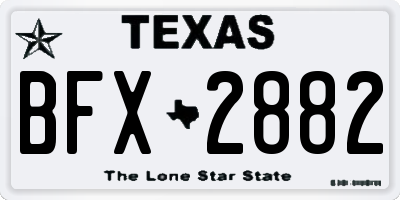 TX license plate BFX2882