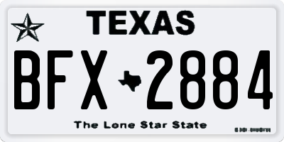 TX license plate BFX2884