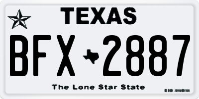 TX license plate BFX2887