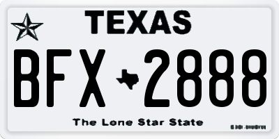 TX license plate BFX2888