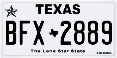 TX license plate BFX2889