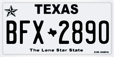 TX license plate BFX2890