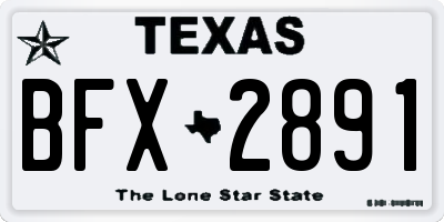 TX license plate BFX2891