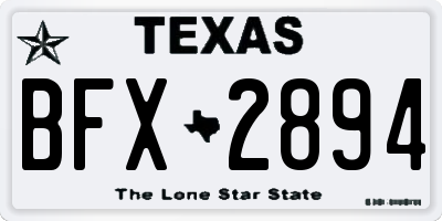 TX license plate BFX2894