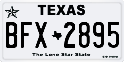 TX license plate BFX2895