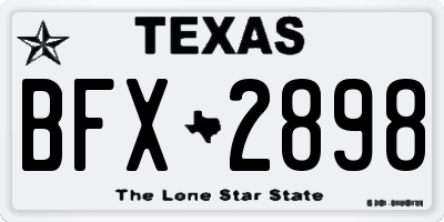 TX license plate BFX2898