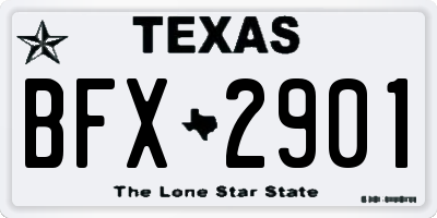 TX license plate BFX2901