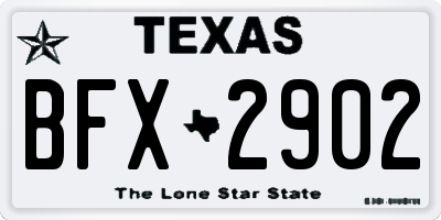 TX license plate BFX2902