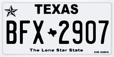 TX license plate BFX2907