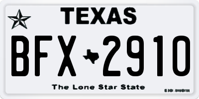 TX license plate BFX2910
