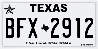 TX license plate BFX2912