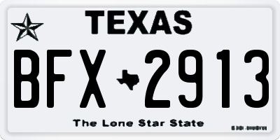 TX license plate BFX2913