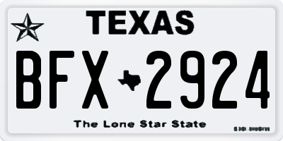 TX license plate BFX2924