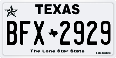 TX license plate BFX2929