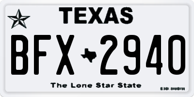 TX license plate BFX2940