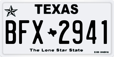 TX license plate BFX2941