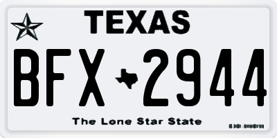 TX license plate BFX2944