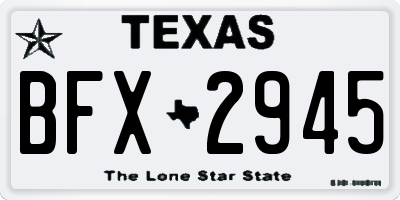 TX license plate BFX2945