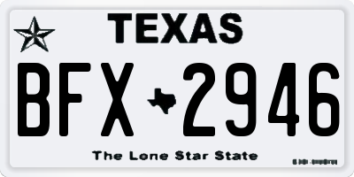 TX license plate BFX2946