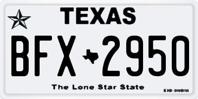 TX license plate BFX2950