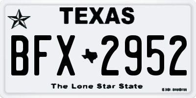 TX license plate BFX2952
