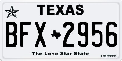 TX license plate BFX2956