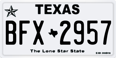 TX license plate BFX2957