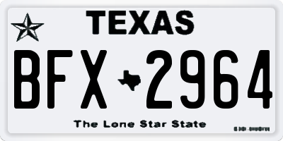 TX license plate BFX2964