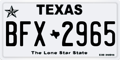 TX license plate BFX2965