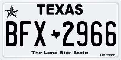 TX license plate BFX2966