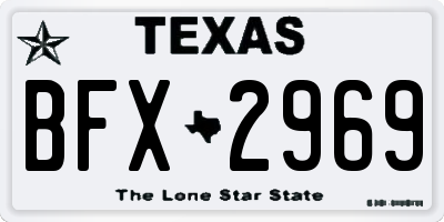TX license plate BFX2969