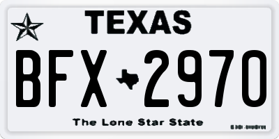 TX license plate BFX2970