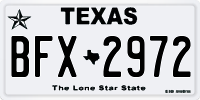 TX license plate BFX2972