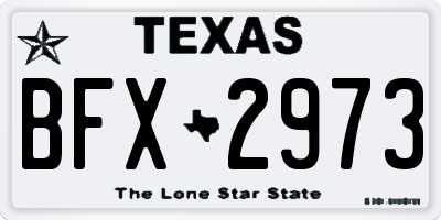 TX license plate BFX2973