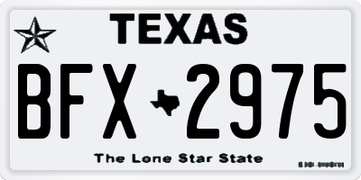TX license plate BFX2975